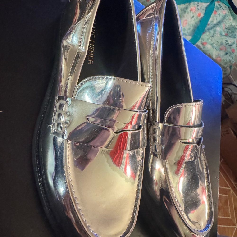 Marc Fisher Metallic Loafers